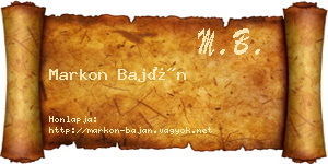 Markon Baján névjegykártya